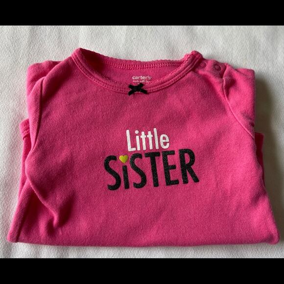 Carter’s Toddler Girl Pink Little Sister 1pc top 12M - Picture 2 of 4